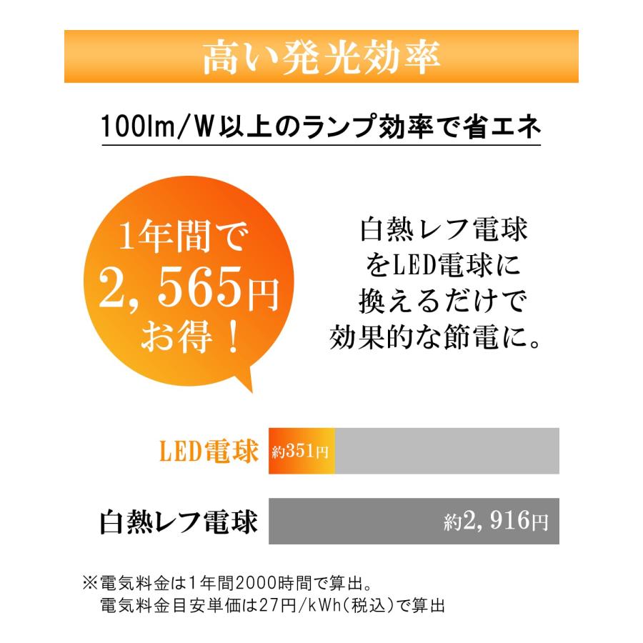 ORALUCE LED電球 E26口金 レフランプ形 電球色 60形相当 6.5W 680lm 3000K 120度下方向 レフ電球タイプ 調光 |  | 05