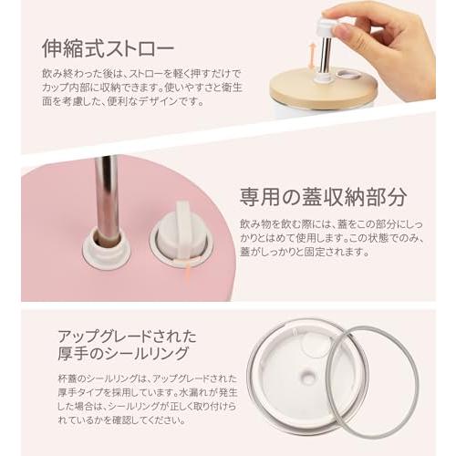 SNSで話題TYESO タンブラー ストロー付き 470ml ステンレス 蓋付き 真空断熱 保温 保冷 アウトドア 持ち運び便利 直飲み 漏れな |  | 03