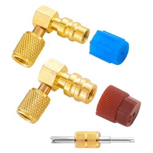 Tigbear R12 - R134A ACフィッティングアダプターキット、ハイ/ローACフィッティングポートレトロフィット変換アダプター、R1 | 