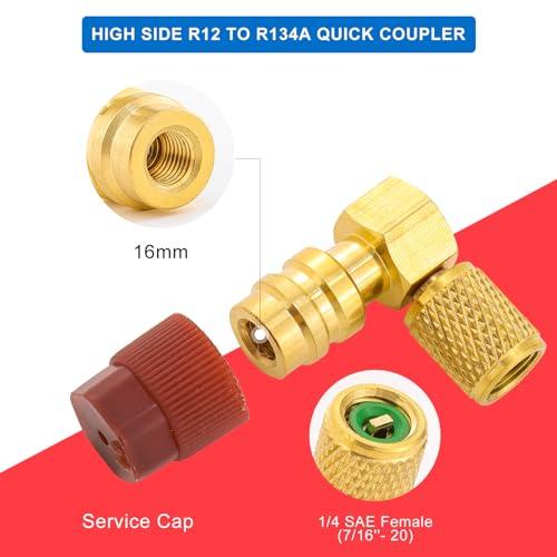 Tigbear R12 - R134A ACフィッティングアダプターキット、ハイ/ローACフィッティングポートレトロフィット変換アダプター、R1 |  | 02
