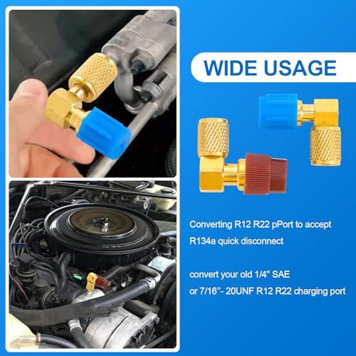 Tigbear R12 - R134A ACフィッティングアダプターキット、ハイ/ローACフィッティングポートレトロフィット変換アダプター、R1 |  | 03