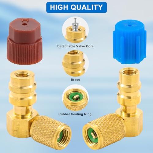 Tigbear R12 - R134A ACフィッティングアダプターキット、ハイ/ローACフィッティングポートレトロフィット変換アダプター、R1 |  | 04