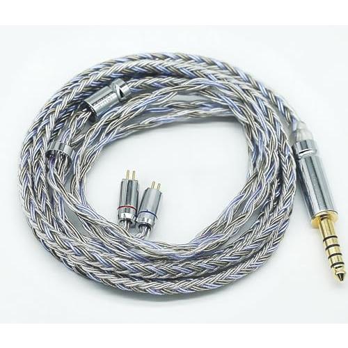 JSHiFi-Warrior2pin4.4mmリケーブル 16芯銀メッキ ケーブル フラット2pinイヤホンアップグレードケーブル 4.4mmイ | 