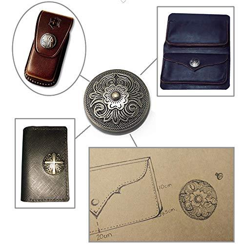 コンチョ ボタン 12個セット ねじ式 アンティーク シルバー 20mm〜33mm ターコイズ 唐草 インディアン 龍 五芒星 さくら レザーク |  | 04