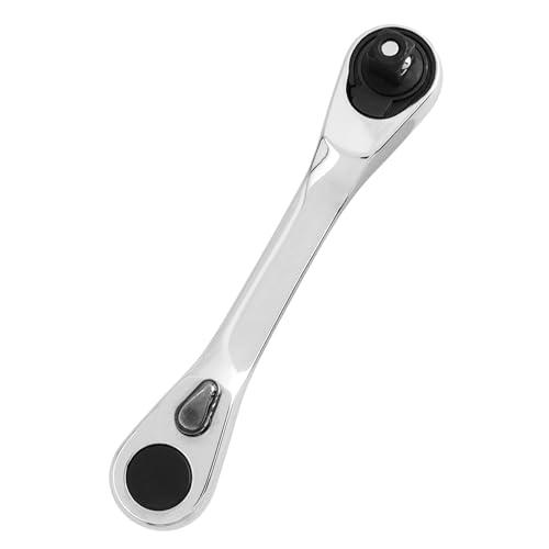Bestgle ラチェットハンドル 差込角6.35mm 板ラチェット ユニバーサル 両首振ラチェットめがねレンチ フレックスラチェットレンチ コ | 