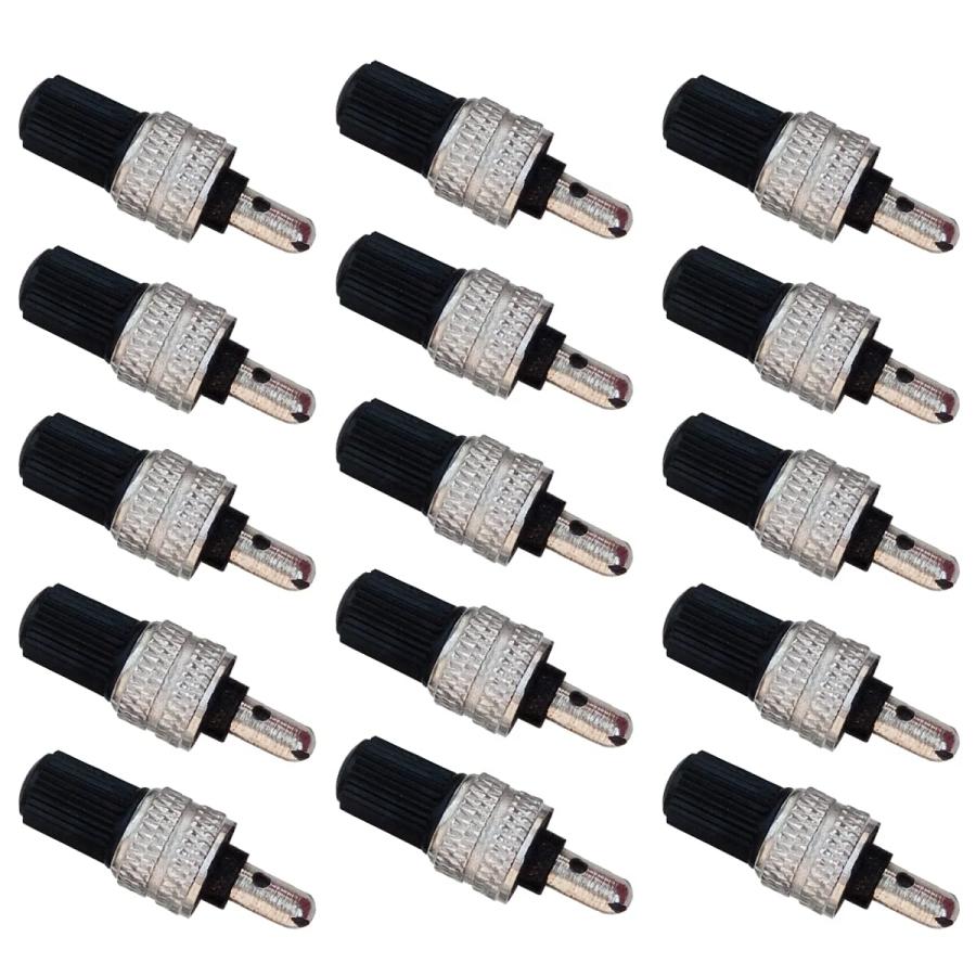 自転車バルブ 15個セット バルブ 便利な 空気長持 空気入れが軽い 虫ゴム不要 英式 スーパーバルブ アルミ合金製キャップ 交換簡単 自転車用 | 