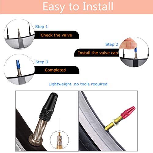 25個 自転車 仏式 バルブキャップ マルチカラー 陽極酸化アルミニウム合金 サイクリングタイヤキャップ、フレンチスタイル ダストカバー タイヤ |  | 03