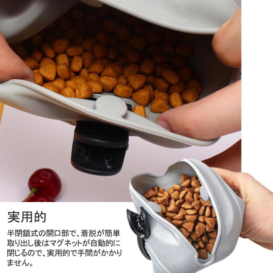 DFsucces 犬用おやつポーチ ペット用品 訓練グッズ お散歩バッグ シリカゲル 防水シ 訓練 外出用 散歩時の持ち運びに便利 グレー |  | 03