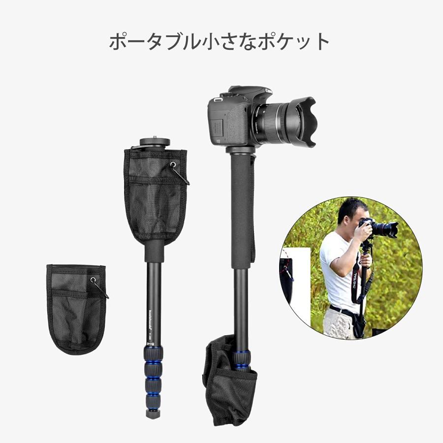 koolehaoda カメラ用一脚+取り外し可能なA1三脚サポートベース、5段伸縮、高さ50cm-168cm、脚径25mm、最大耐荷重5kg |  | 05