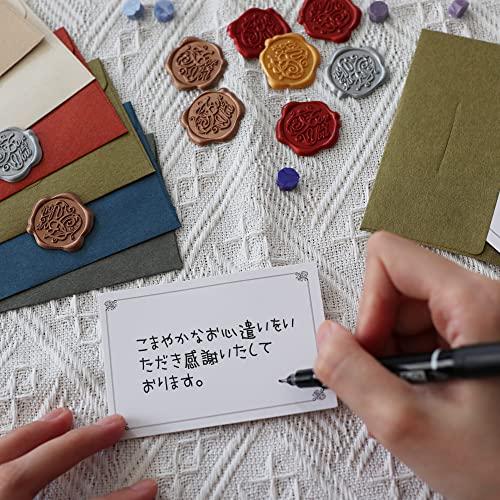 TEMLUM メッセージカード 感謝カード ミニサイズ グリーティングカード 挨拶カード 封筒6色 シーリングワックス シール4色 アンティーク |  | 04