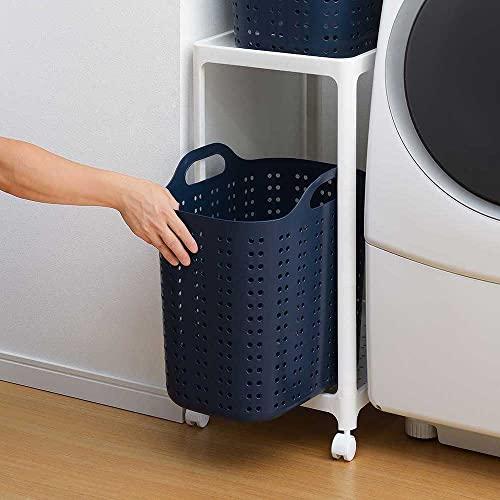 サンカ サンバッサ やわらか素材のソフトバスケット スリムなかたちですっきり収納 L ディープブルー ドット穴が小さく衣類が傷つきにくい 軽量 |  | 05