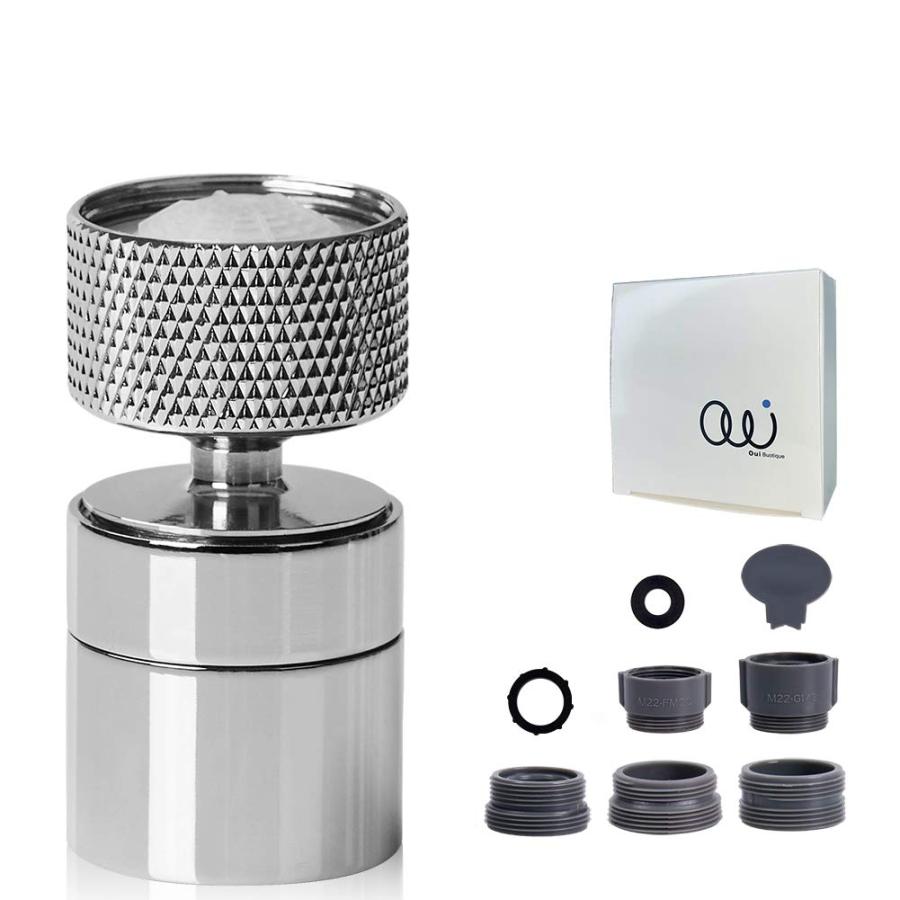 蛇口 シャワー 蛇口ノズル キッチン水栓蛇口 節水 水ハネを防ぐ 2種モード 360°回転できる ローレットデザイン 取り付けやすい 接続アダプ | 