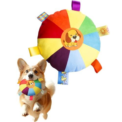 VISKS 犬 フリスビー 犬 おもちゃ ペット用品 柔らかいぬいぐるみ生地 運動不足解消 知能訓練 カラフルな噛みおもちゃ 小型犬/中型犬/大 | 
