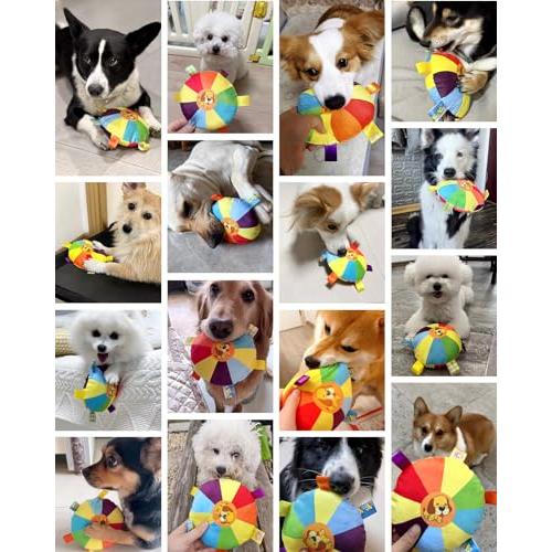 VISKS 犬 フリスビー 犬 おもちゃ ペット用品 柔らかいぬいぐるみ生地 運動不足解消 知能訓練 カラフルな噛みおもちゃ 小型犬/中型犬/大 |  | 03