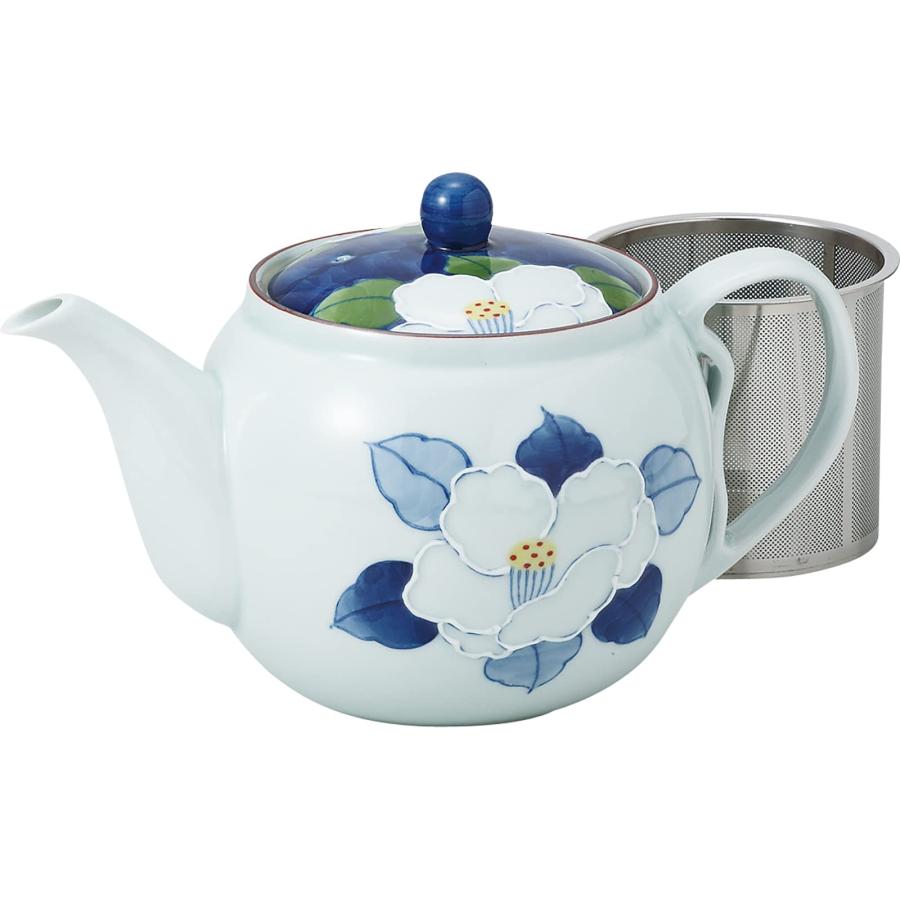 波佐見焼 ポット 一珍山茶花柄 (スーパーステンレス 茶こし付) 容量約725ml 日本製 60183 | ブランド登録なし