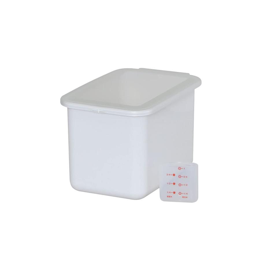 Belca 日本製 米びつ システムキッチン用 ライスボックス6 容量6kg 幅20×奥行30.3×高さ19.3cm ホワイト 計量カップ付き 密閉 | WHYTO