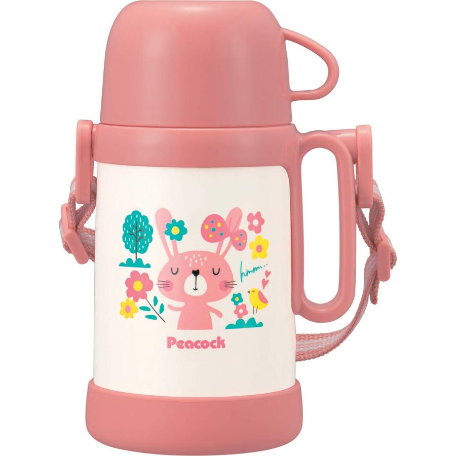 ピーコック魔法瓶工業(The-peacock) ピーコック 水筒 子供 0.45L 保温 保冷 真空断熱構造 コップ飲み ハンドル付き 肩ひも付 ステ | ピーコック魔法瓶工業
