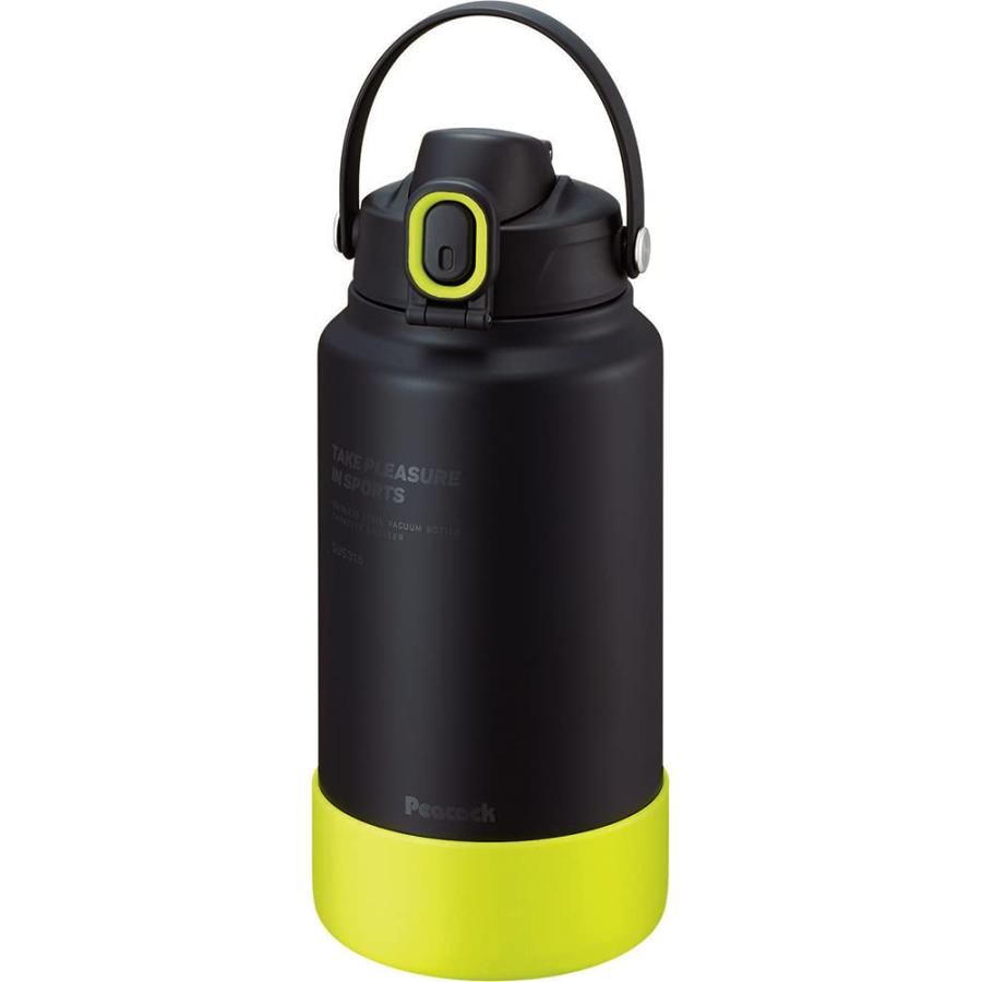 ピーコック 水筒 スポーツドリンク 対応 ステンレスボトル 2L ワンタッチ 直飲み 保冷 AJG-R200 BY ブラックイエロー | ピーコック魔法瓶工業