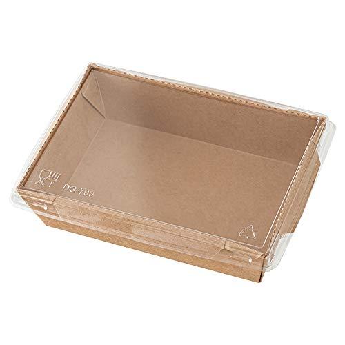 ヘッズ デリボックス 17×4.5×11.5cm 茶色 50枚 食品対応 ふた付 クラフト デリバリー 持ち帰り お弁当箱 HEADS MK-DEB5 | ブランド登録なし