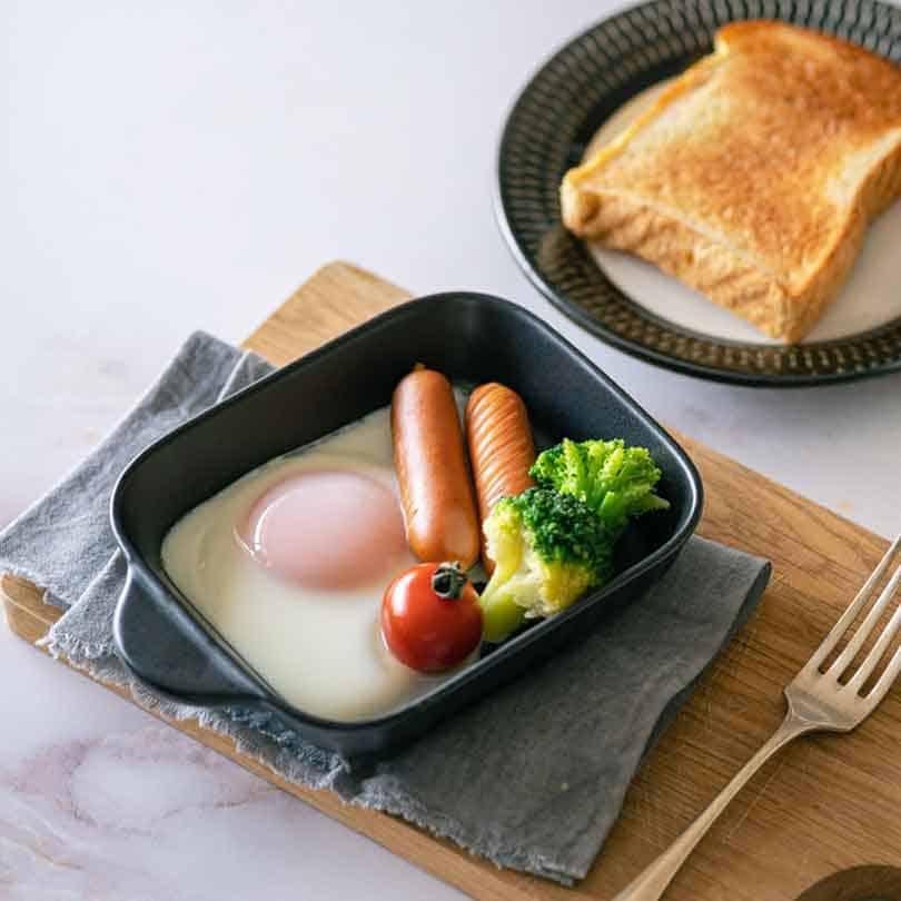 佐治陶器 萬古焼 耐熱トースターパン（ブラック） （ラッピング・熨斗