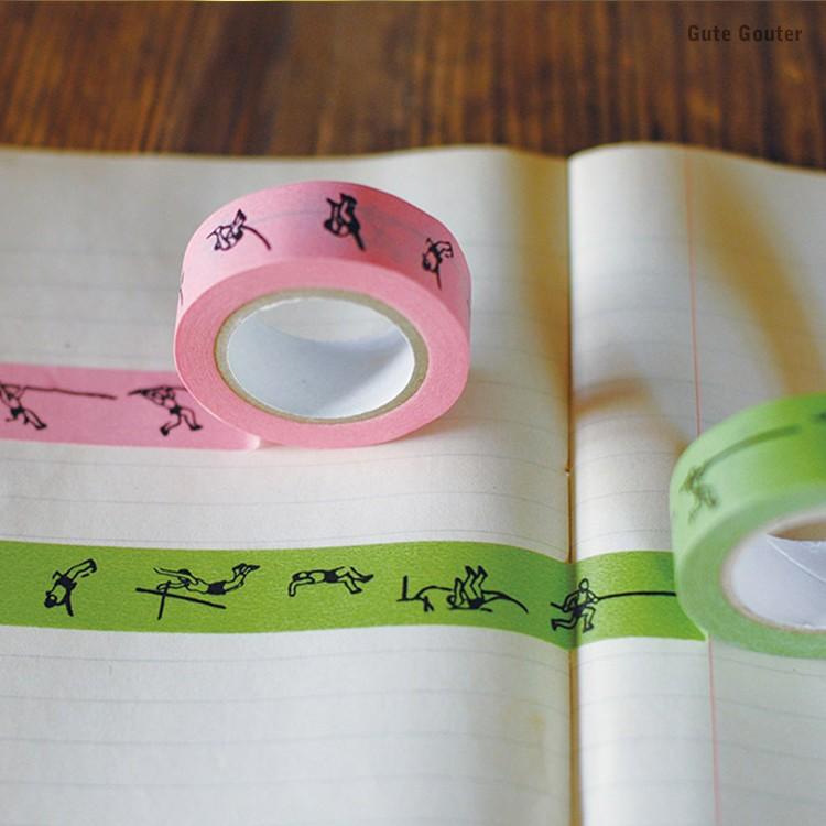 倉敷意匠 マスキングテープ ナンシー関 棒高跳び 1巻パック 1 7センチ幅 17mm Ks Mt001 マステ ゆるい おもしろい グリーン ピンク 手帳 Zk Ks Mt001 Gute Gouter 通販 Yahoo ショッピング