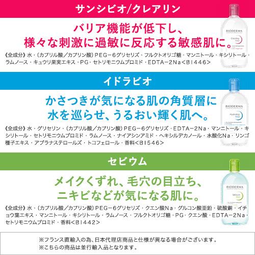 ビオデルマ イドラビオ Ｈ２Ｏ エイチツーオー　500ml ３本セット (青) クレンジングウォーター  並行輸入品｜someibeautysupply｜02