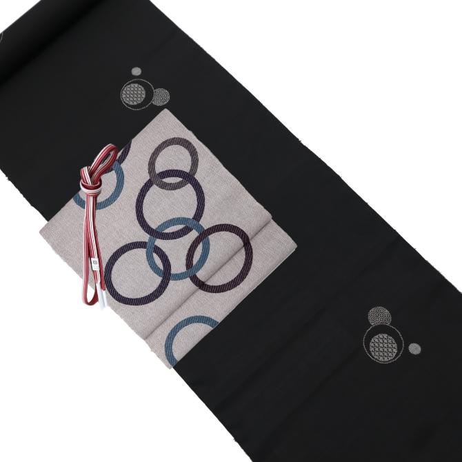 高い素材】【高い素材】本場大島紬 地空 丸柄 奄美大島 泥染 ９マルキ