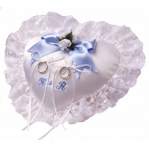 送料無料　リングピロー完成品　ハート イニシャル入り | 