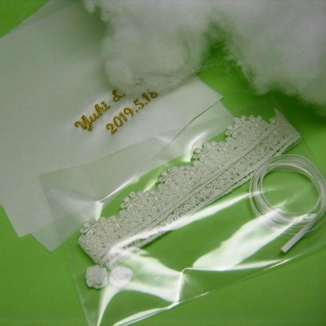 リングピロー 刺繍 キット レースモチーフ 名前 日付入り |  | 03