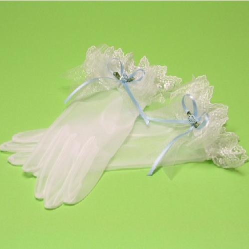 結婚式 ドレス ウェディング 手袋　オーガンディー  ショート | 