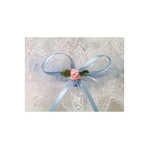 送料無料 ウェディング ブライダル ガーターベルト2　サムシングブルー リボン付き |  | 01