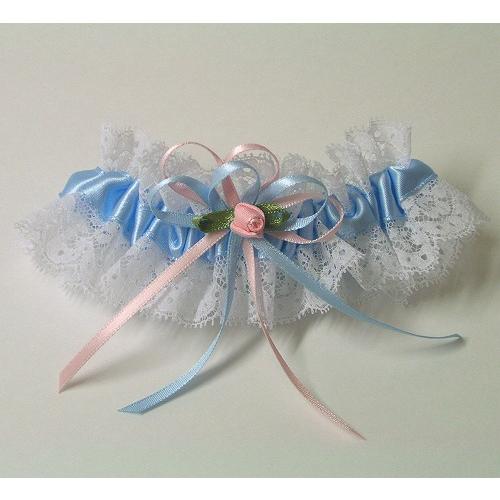 送料無料 ウェディング 可愛い ガーターベルト アンクルガーター3 サムシングブルー | 