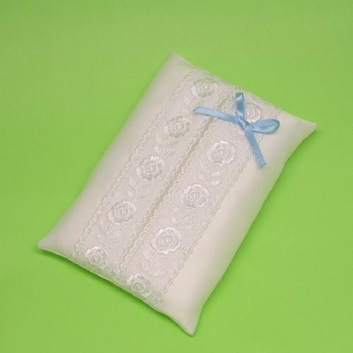 結婚式 ポケットティッシュケース A ブルーリボン付き | 