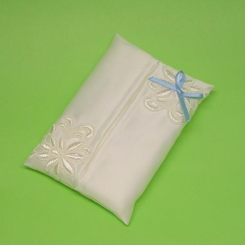 結婚式 ポケットティッシュケースB ブルーリボン付き | 