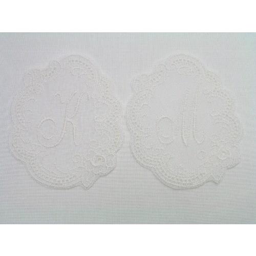 結婚式 白ハンカチ イニシャルレース付きハンカチ |  | 02