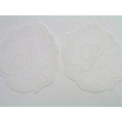 結婚式 白ハンカチ イニシャルレース付きハンカチ |  | 03