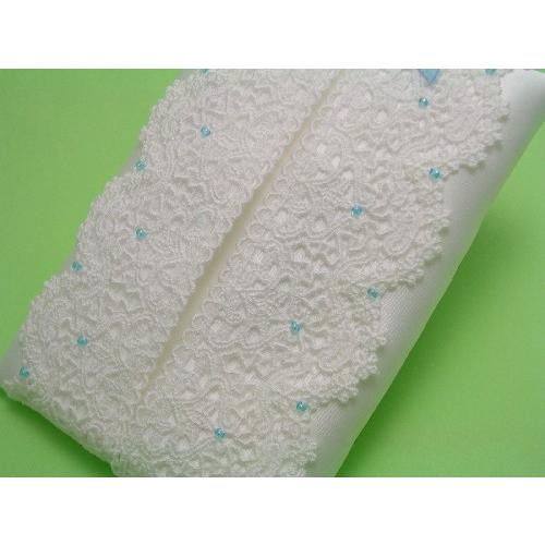 ポケットティッシュケースD ケミカルレース ブルービーズ リボン付き |  | 02