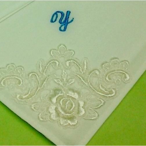 婚礼 ウェディングハンカチ イニシャル入り  B 1枚 | 