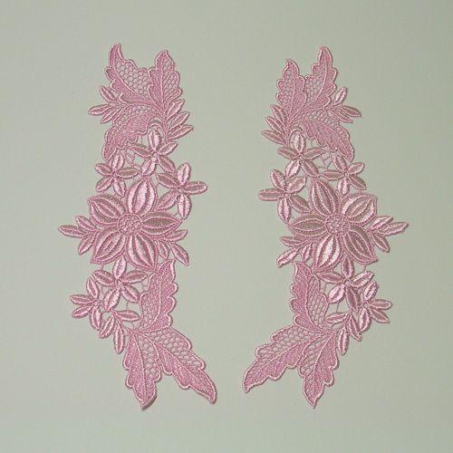 ケミカルレース　ピンク花柄 両サイド２枚 | 