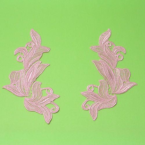 ケミカルレース　ピンク葉柄 両サイド２枚　364056 | 