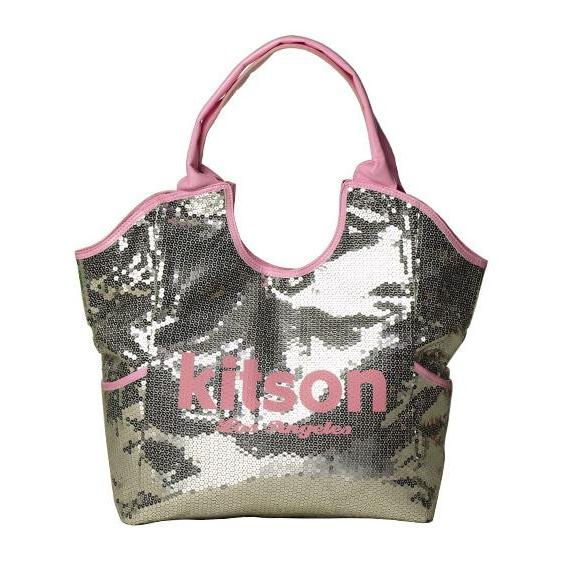 KITSON スパンコールトートバッグ Los Angeles Sequin Tote Silver/Pink【ラッピング無料】【楽ギフ_包装】【10P11Mar16】【05P03Dec16】｜something