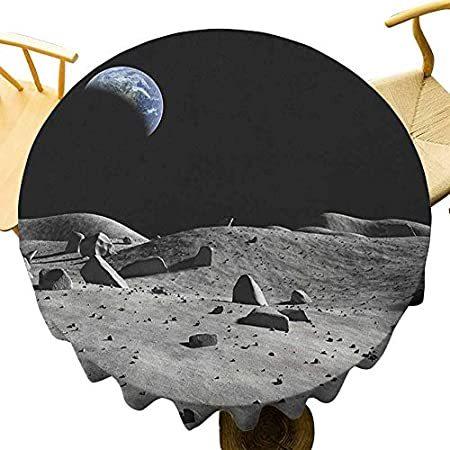 【新品】 Cloth Table Round Party Inch 35 - Tablecloth Moon Earth ［並輸51］ Moon The from Seen ビーチパラソル
