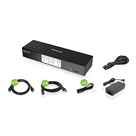 最高 KVMP 4K 4-Port IOGEAR Switch Audio［並輸51］ and Hub, 3.0 USB Connection, HDMI with PC切替器（KVM）