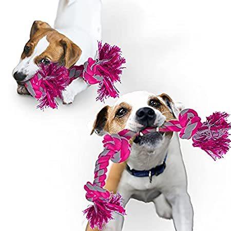 大勧め Dog Duty Heavy 新品Meric Rope ［並輸51］ Grey, Heather and Pink Long, 19.5” Toy, Tug Chew その他トレーニング用品