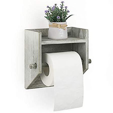 【おしゃれ】 Holder Paper Toilet Wood Wall T［並輸51］ Decorative Vintage Shelf Storage with Mount ビーチパラソル