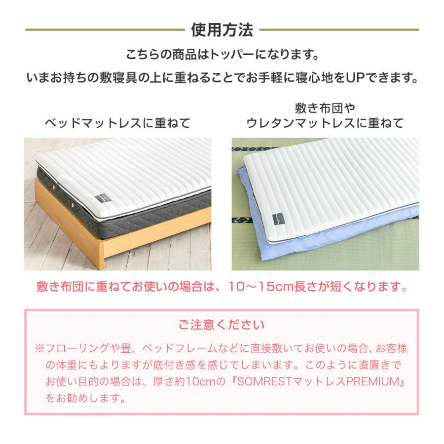 SOMRESTA マットレス トッパー 高反発マットレス ダブル 高反発 5cm 