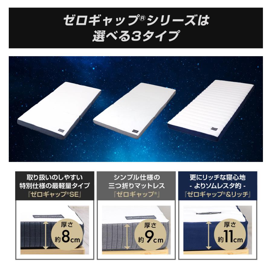 SOMRESTA ゼロギャップ＆リッチ 三つ折りマットレス シングル  