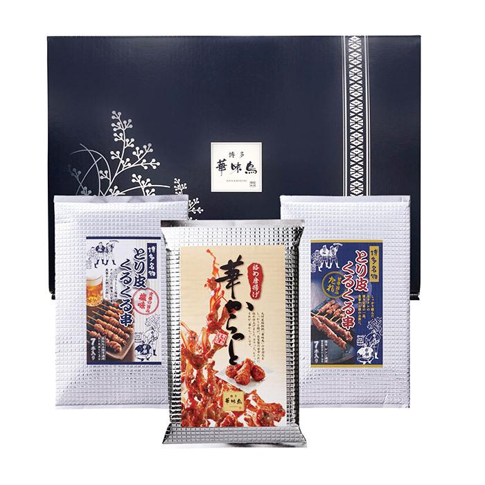 お中元 ギフト 博多の晩酌セット 博多名物とり皮くるくる串、華からっと HKT-24KG 送料無料 メーカー直送 冷凍便/ はなみどり とり皮 からあげ|ソムリエ@ギフト PayPayモール店|01