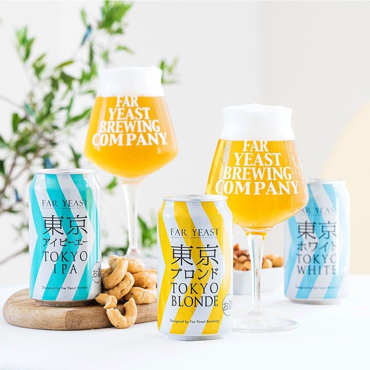 送料無料 (酒類) Far Yeast Brewing 東京ビール3種とTEKUグラスセット
