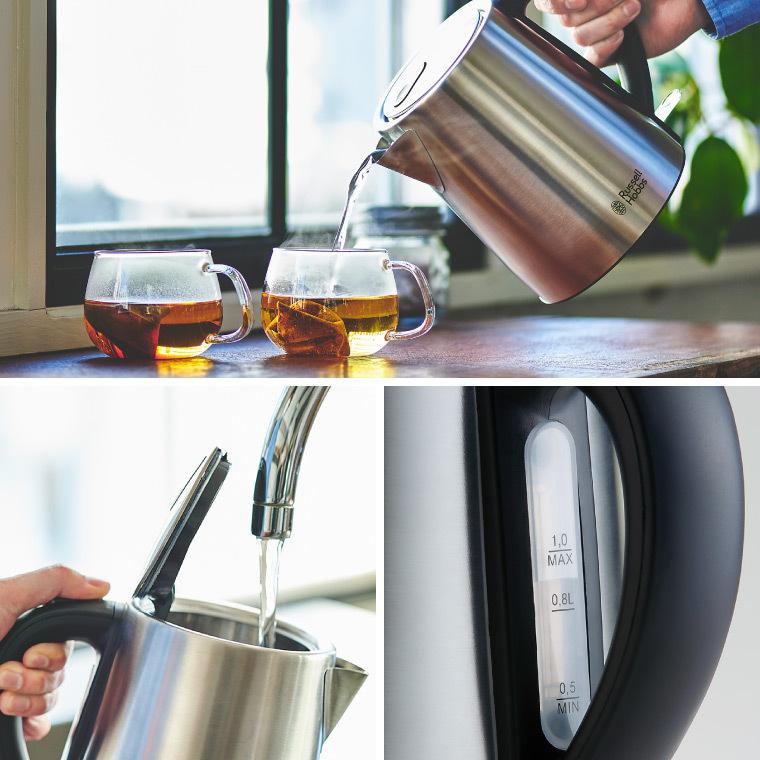 ラッセルホブス ケトル kettle ステンレス Russell Hobbs ベーシックケトル 1.0L 7013JP 7013JP-BK 送料無料 / 電気ケトル おしゃれ キッチン家電｜somurie｜06